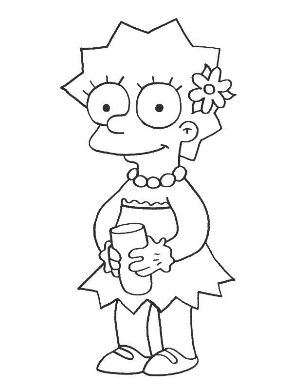 coloriage lisa simpson sage
